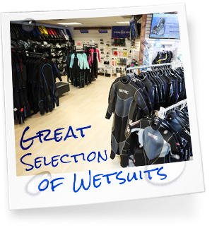 Huge selection of wetsuits in every style right in store image