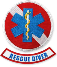 Rescue Diver class embroidered patch graphic